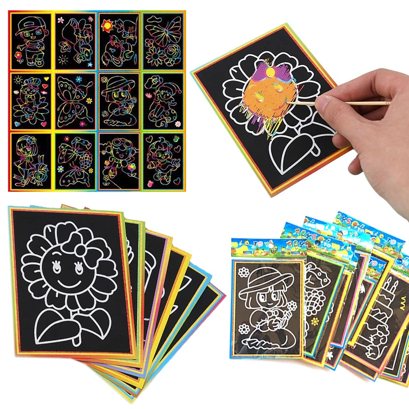 

10 листов/набор, Радужная волшебная бумага для рисования, разноцветная живопись, обучающие инструменты, школьные художественные пособия, принадлежности для граффити ZYF