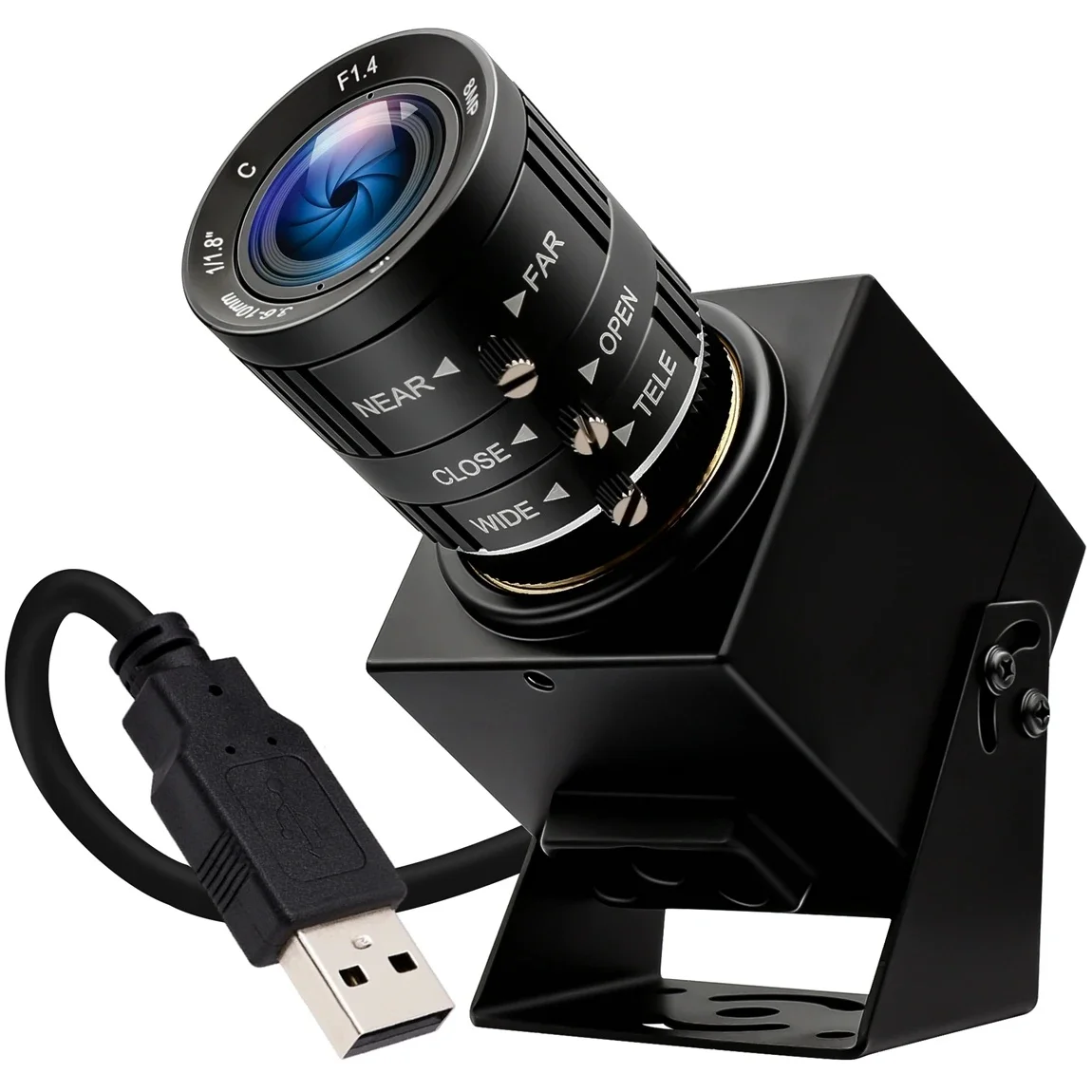 2MP 1080P H.264 USB Camera  0.0001Lux Starlight Mini PC Webcam with 3.6-10mm Varifocal Lens Machine Vision Industrial UVC Camera