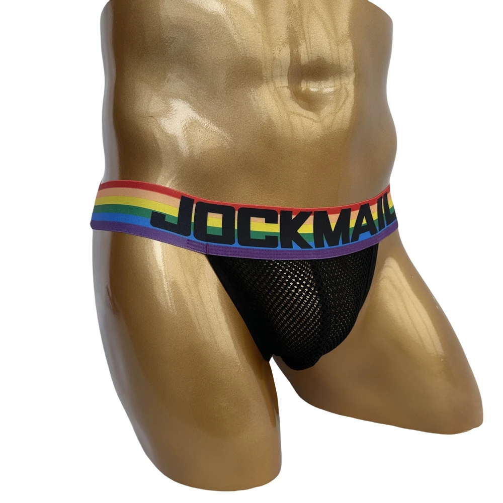 

2 шт./лот, мужское нижнее белье, стринги из нейлоновой сетки, радужные сексуальные трусики-сисси, танга De Homrbre Cueca, нижнее белье для геев, дышащее