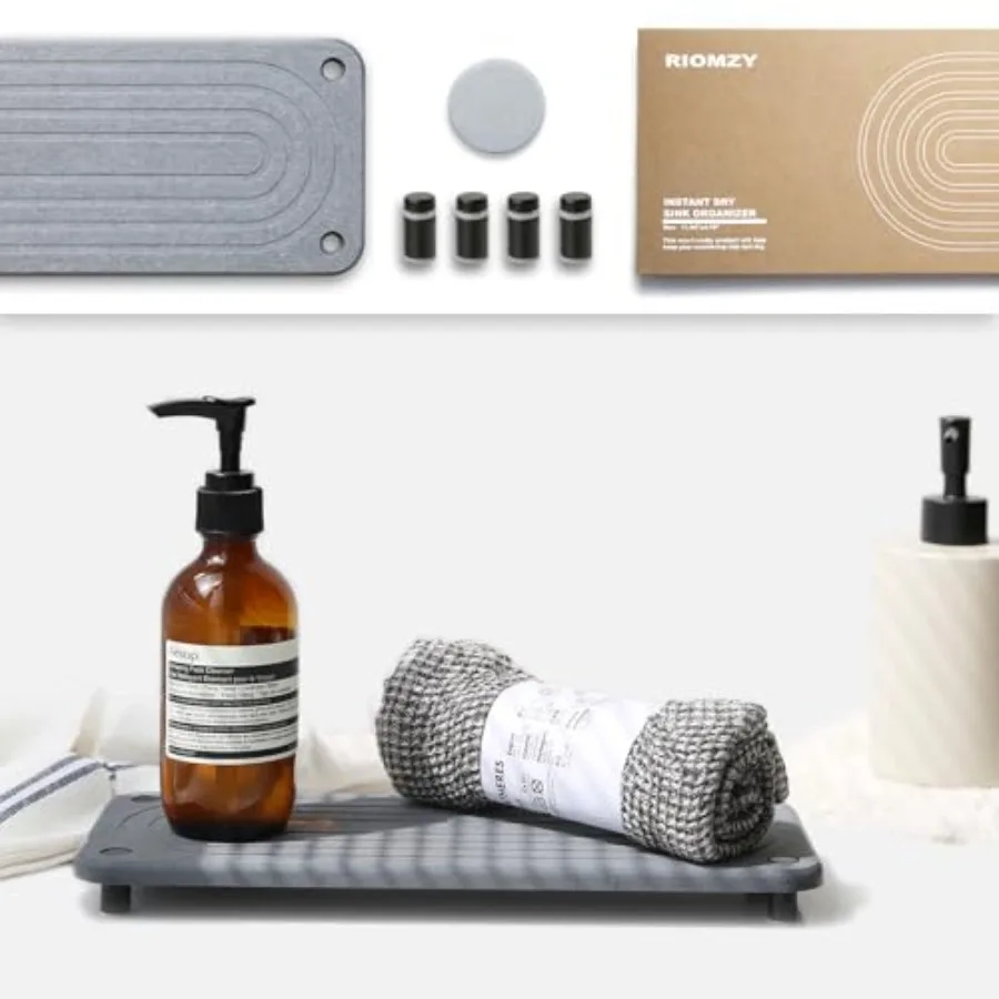 

Мгновенный сухой органайзер для раковины, быстрый поднос для сушки камня для кухни, ванной комнаты, столешница, домашний декор, поднос для раковины из диатомитового камня R