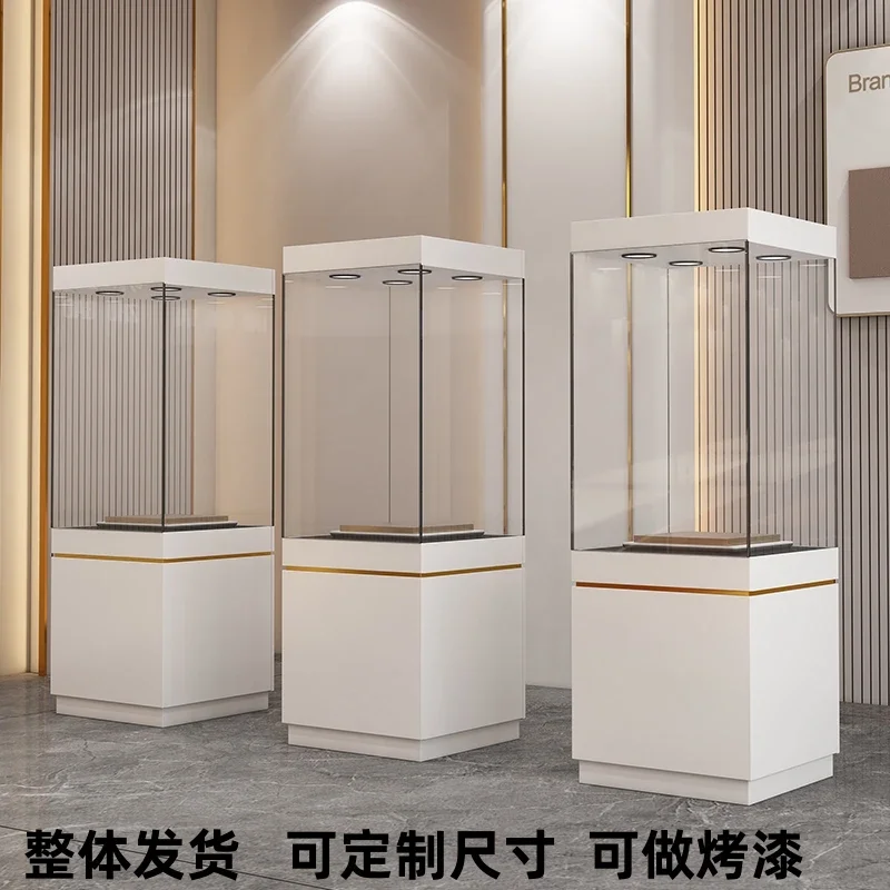 Wooden Museum Antique Display Cabinet Figure Relics Display Cabinet Jewelry Glass Cabinet Product Model Exhibition Show