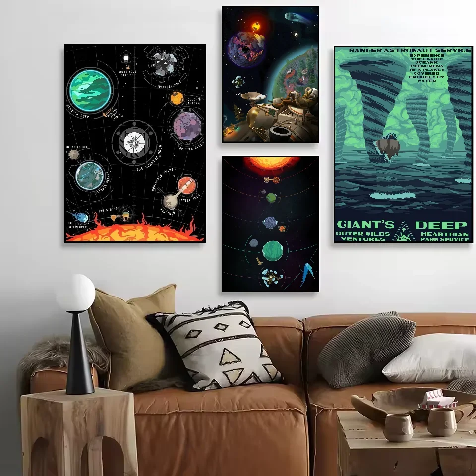 

Poster Outer w-Wilds Movie Game Poster HD art sticky wall waterproof home living room bedroom bar aesthetic decoration
