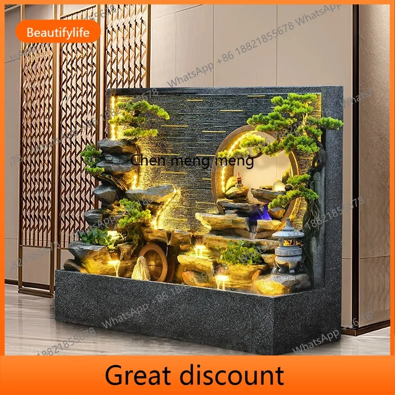 M02 Water curtain wall living room rockery fountain landscape courtyard lucky feng shui wheel floor ornament