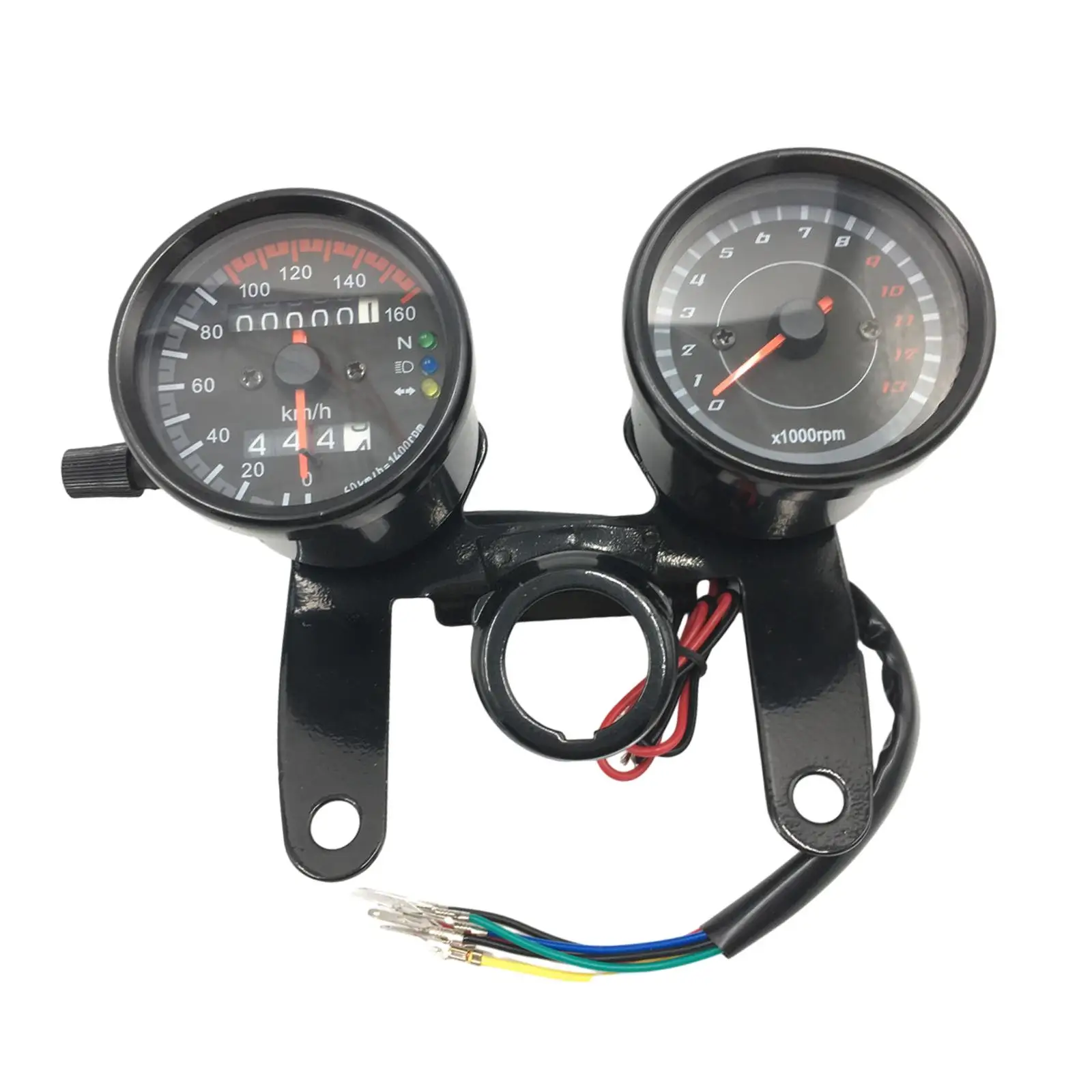 Motorcycle Speedometer Tachometer, 12V Speed Display Range, 0 to 160km/H