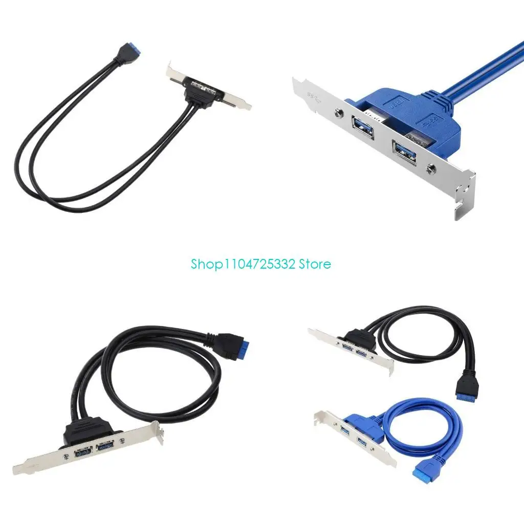 

P5EA 50cm Mainboard 20 pin to Dual USB Ports for Express Cable Motherboard 2 USB3.0 Panel Bracket Extension Cable 5Gbp
