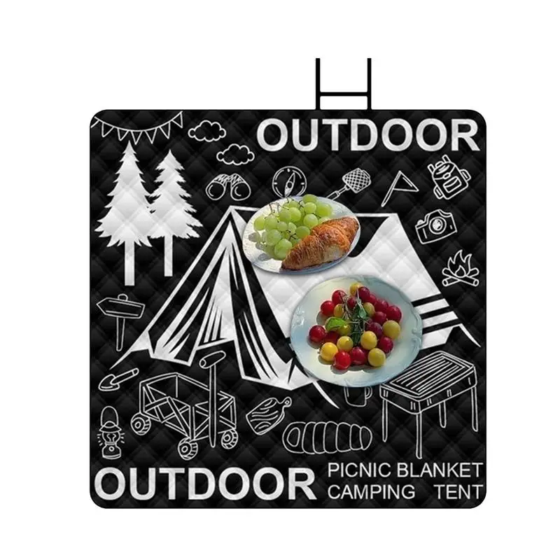 

Foldable Camping Aluminum Mat Foldable Outdoor Picnic Mat Washable Lightweight Rug With Handle For Beach Home Travel Music Live