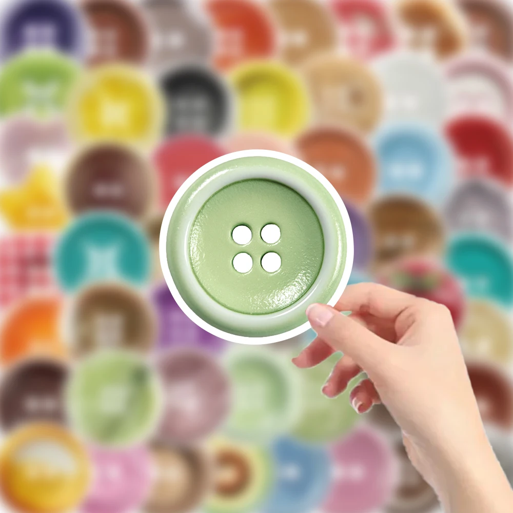 Paquete de 54 Uds de pegatinas de botones Vintage coloridas, calcomanías artesanales Retro para álbum de recortes, diario, proyectos de costura DIY, decoración creativa