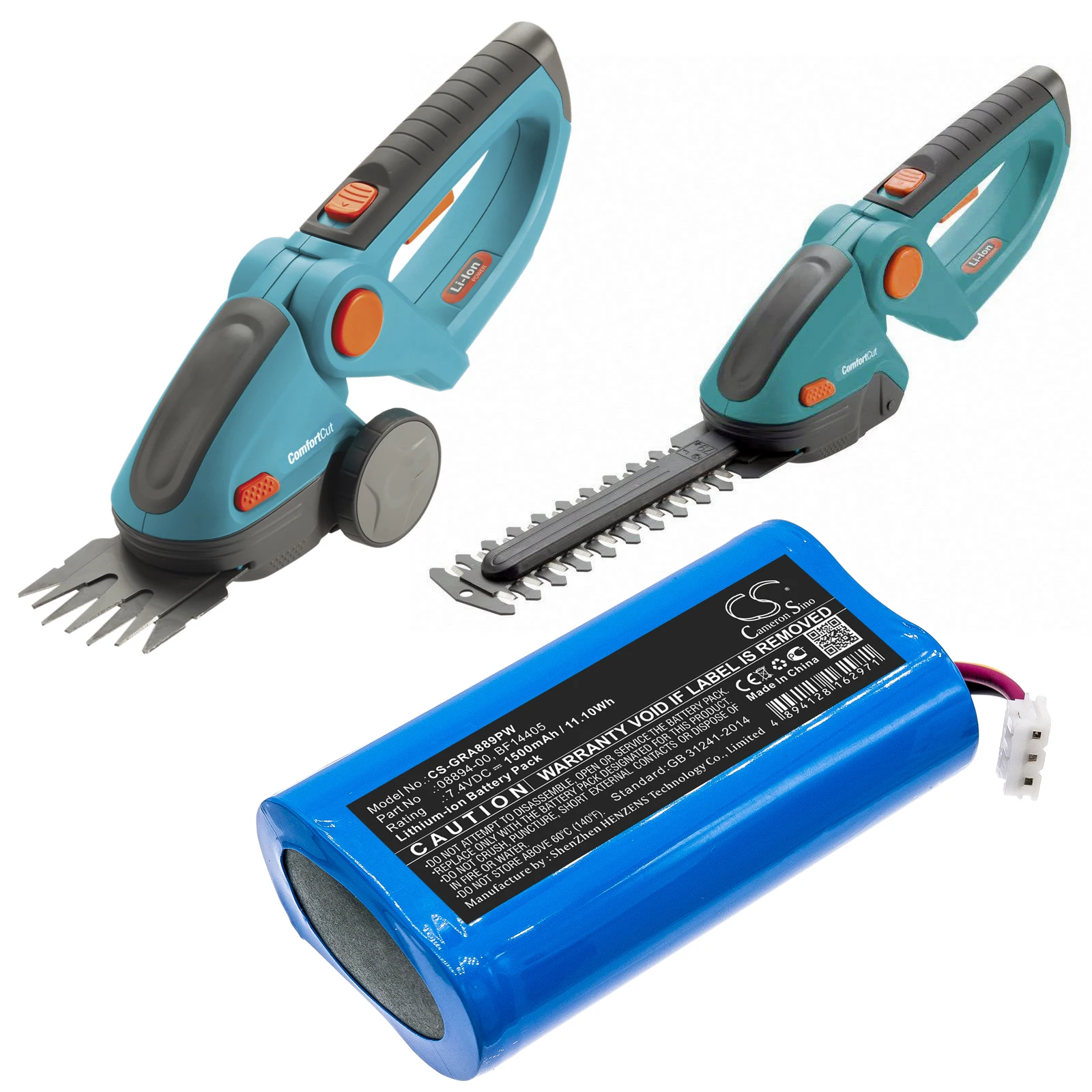2026 NEW 7.4V 1500mAh/2500mAh replacement Gardening Tools Battery BF14405 for Gardena ComfortCut 8893, 8895, D-89079 Ulm