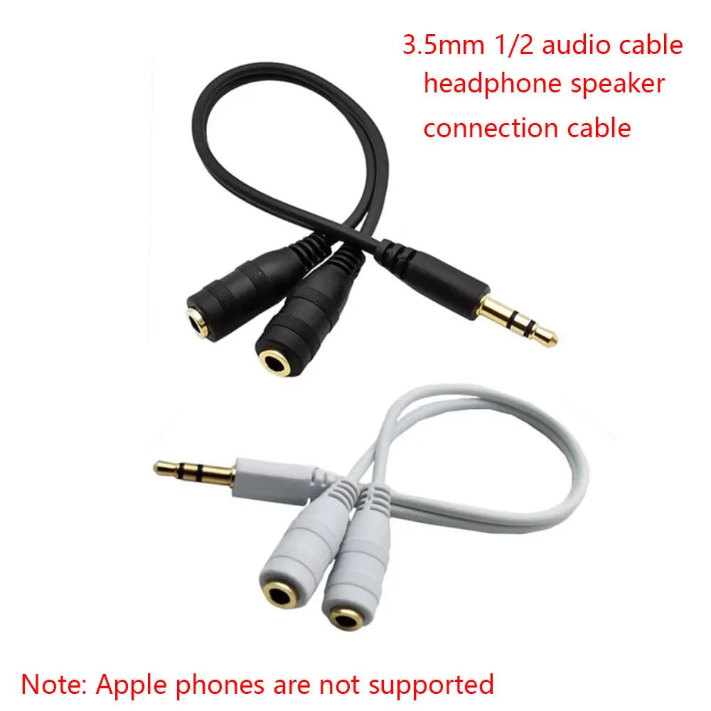 

1PC Headphone Splitter (Hi-Fi Sound) 3.5mm Male to 2 Ports 3.5mm Female spliter 3.5mm Extension Cable Audio Stereo Y Splitter