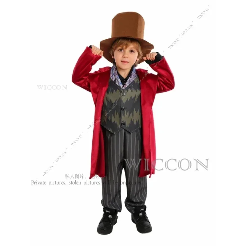Sky02 Шоколадная фабрика Вилли Косплей Костюм Чарли Униформа Детский наряд для ролевых игр Полный костюм Хэллоуин Маскарад Детский Clo88Ji