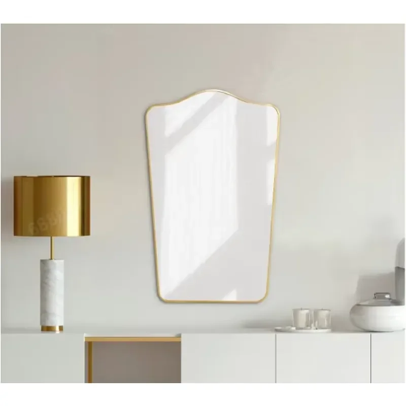Deluxe decorative wall mirror with PS embossed frame - custom sized bathroom and hotel living room mirror
