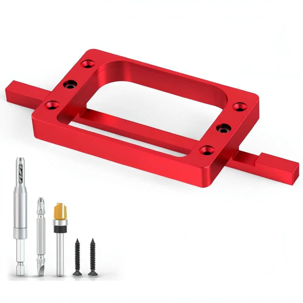 Professional Door Hinge Mortising Jig For Woodworking Precision Installation Aluminum Alloy Hinge Guide Template Tool