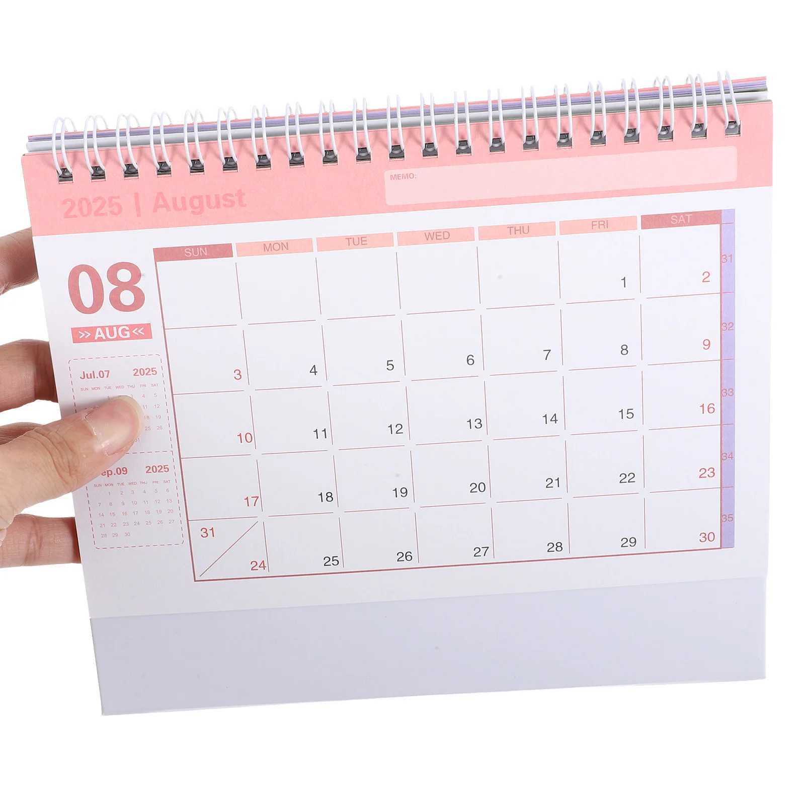 English Version Desk Calendar 2025 Stylish Monthly Planner Home Office Decor Standing Base Simple Design