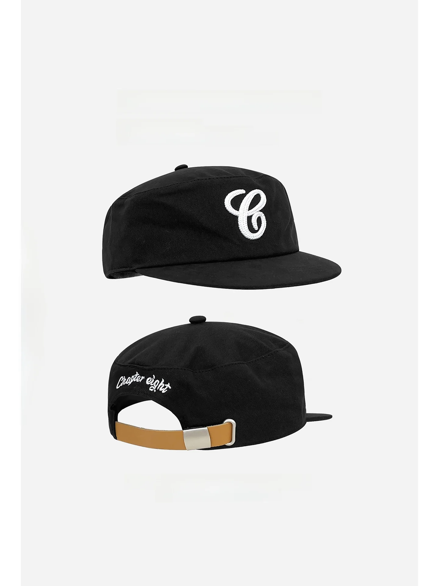 Retro Flat Top 3D Letter Embroidery Baseball Cap Unisex Cotton Sunshade Hat Adjustable Buckle Closure Casual All Seasons