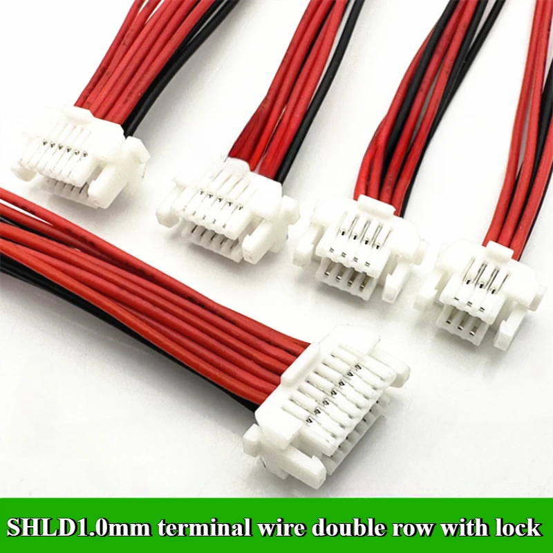 

SHLD1.0mm terminal wire double row with lock 6P/8/10/12/14/16P 20cm 28AWG for camera, sweeping robot, drone display screen cable