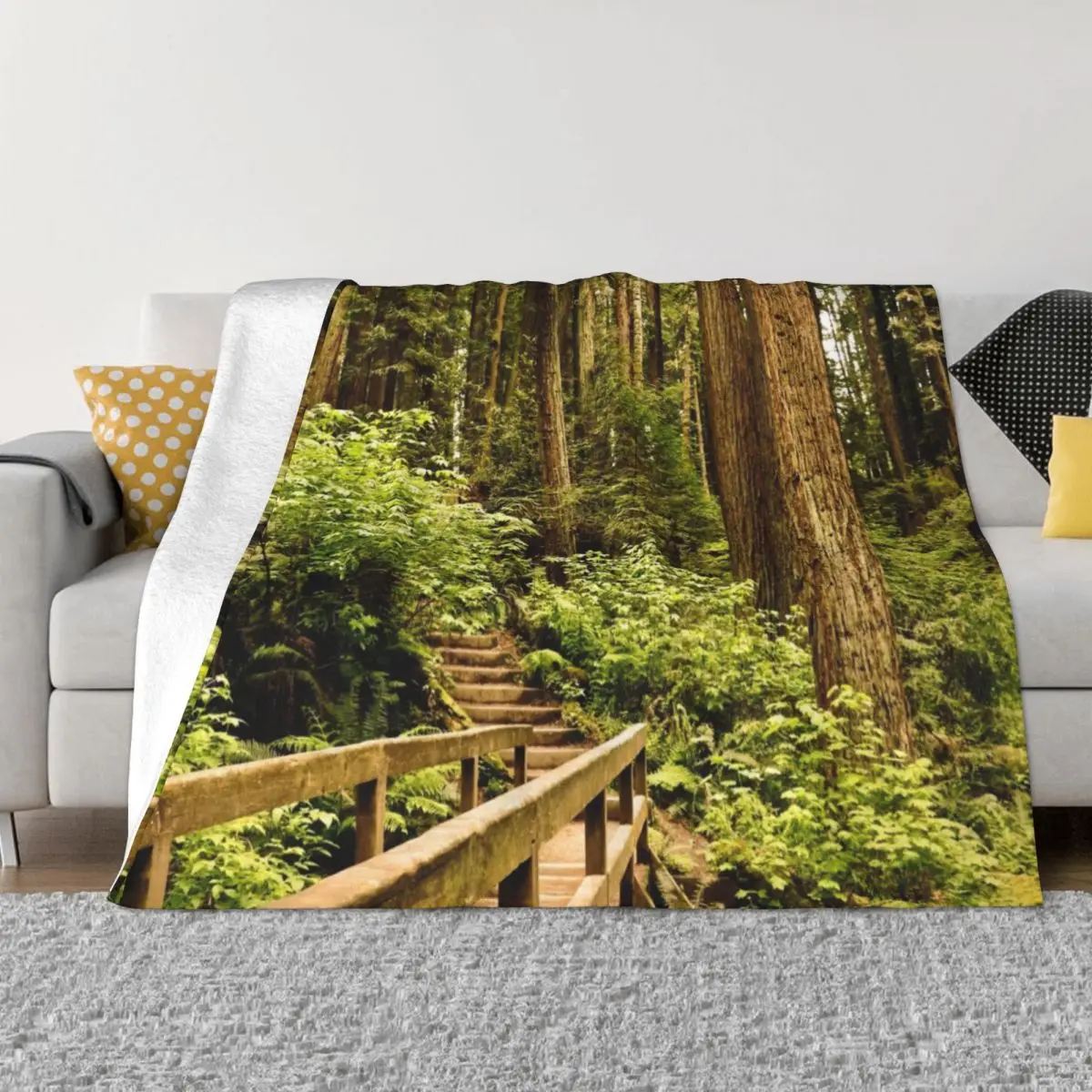 Hiking through the Redwood Forest Throw Blanket Beautiful Blankets funny gift