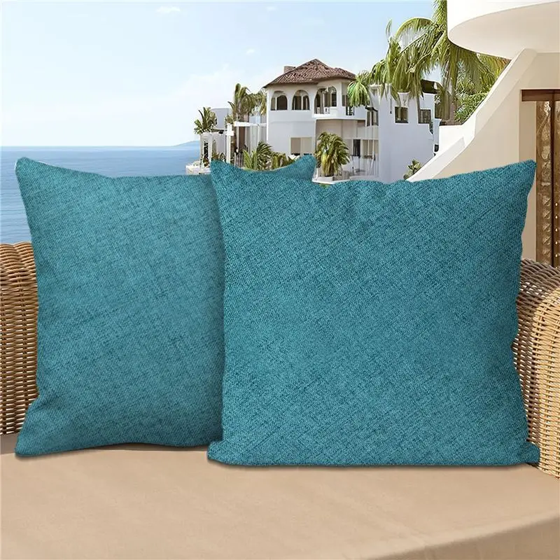 AC88-Pack Of 4 Outdoor Waterproof Throw Pillow Covers Decorative Garden Cushion Cases Square Pillowcases 18 X 18 Inches