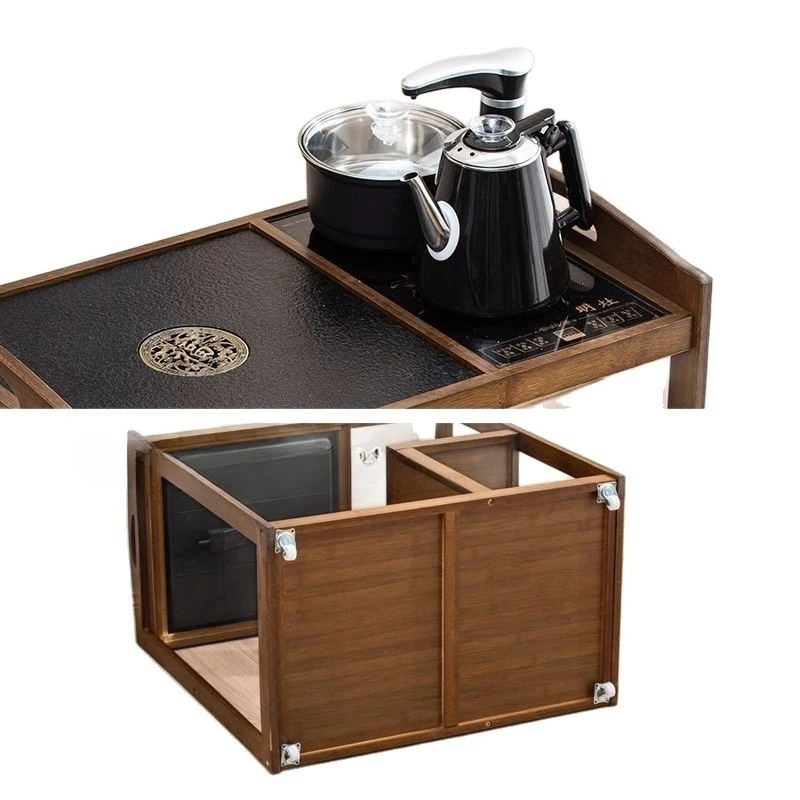 Mobile tea cart, tea table, household living room, cabinet, multi-functional water supply integrated tray set, modern