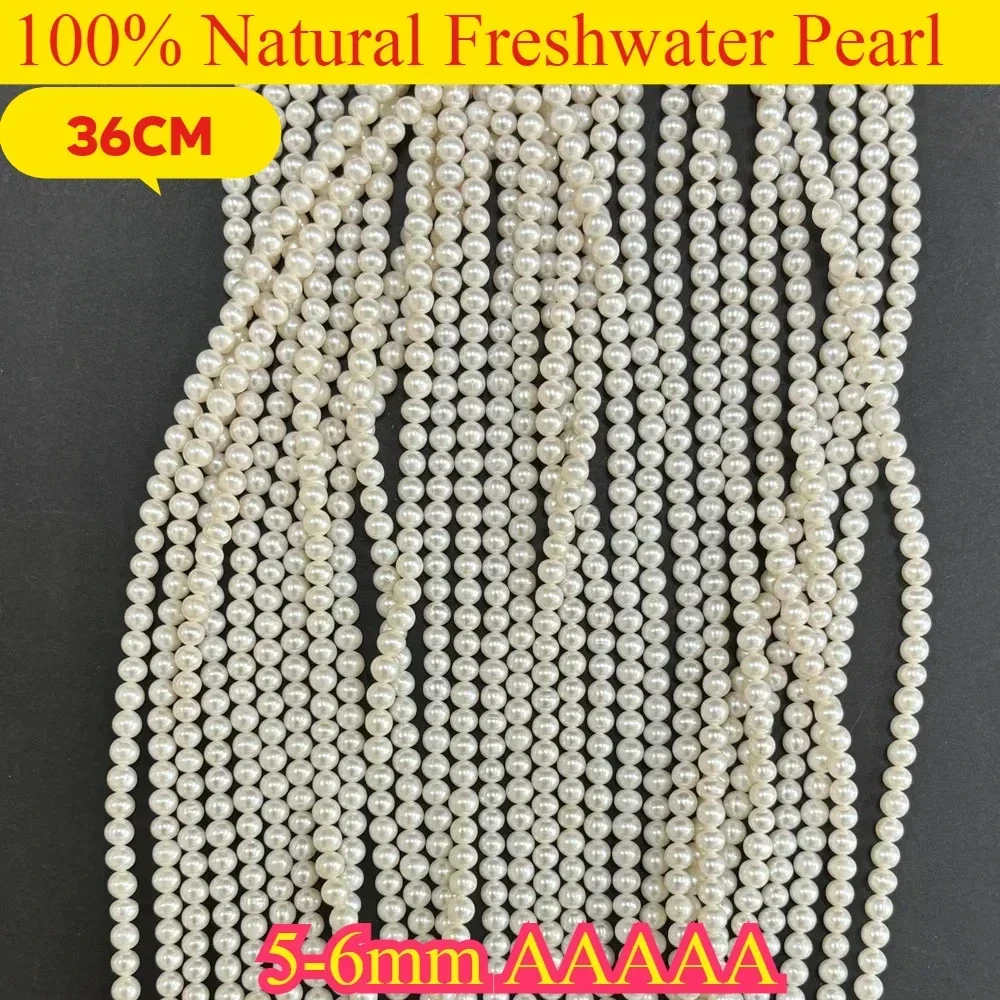 AAAAA 5-6mm Exquisite Nearround Natural Freshwater Pearl Loose Bead for Jewelry Making DIY Women Necklace Bracelet Accessories