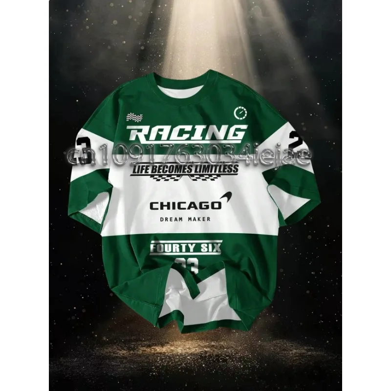 

MOTO-Motorcycle racing T-shirt Men's Racing Car Round Neck Print Short Sleeve Sports Summer Oversize Unisex Tops Casual T-shirt