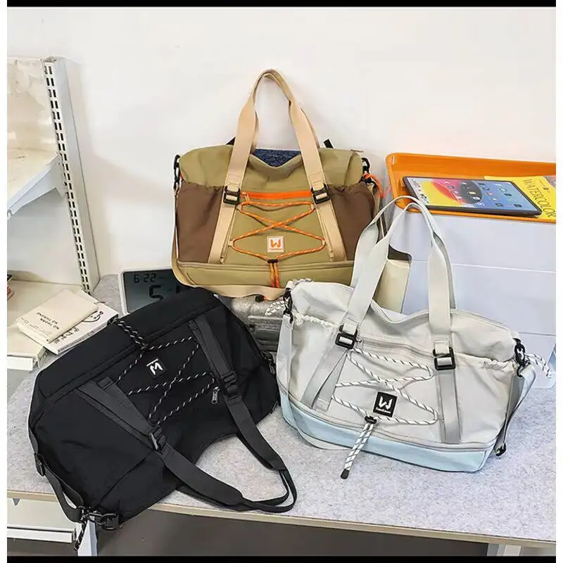 

Multifunctional Outdoor Sports Duffel Bag Waterproof Nylon Travel Tote with Crossbody Strap Daily Use W Logo Casual Shoulder Bag