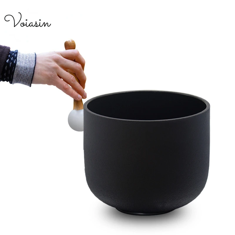 

6 7 8inch Magic Black Quartz Crystal Singing Bowl, Sound Healing,Stress Reduction, Yoga Meditation, with Mallet and O-Ring Set