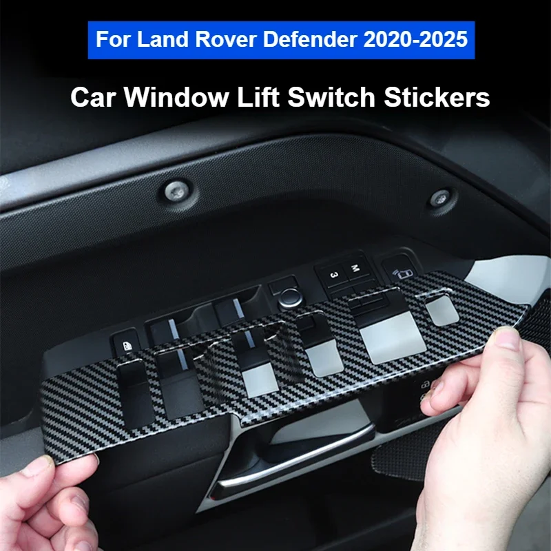 

For Land Rover Defender 90 110 2020-2025 Car Window Glass Lift Switch Decorative Stickers Lift Switch Sequin Interio Sticker