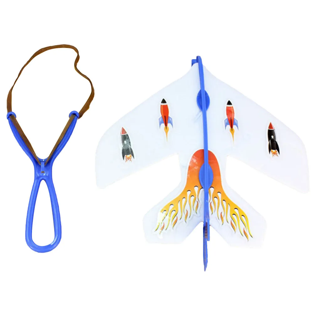 

4Pcs LED Light Glowing Catapult Airplane Glider Rubber Band Sling Outdoor Launch Flying Airplane for Kids Creative Gift