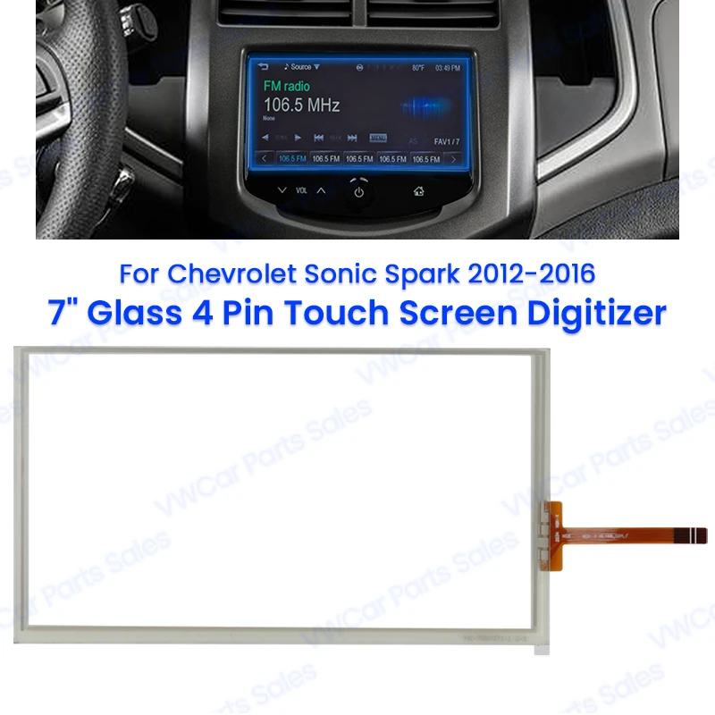 7 INCH OEM Touch Screen For Chevrolet GMC MYLINK Onix Aveo Spark Prism Trax 2014-2016Y LA070WV1-TD05