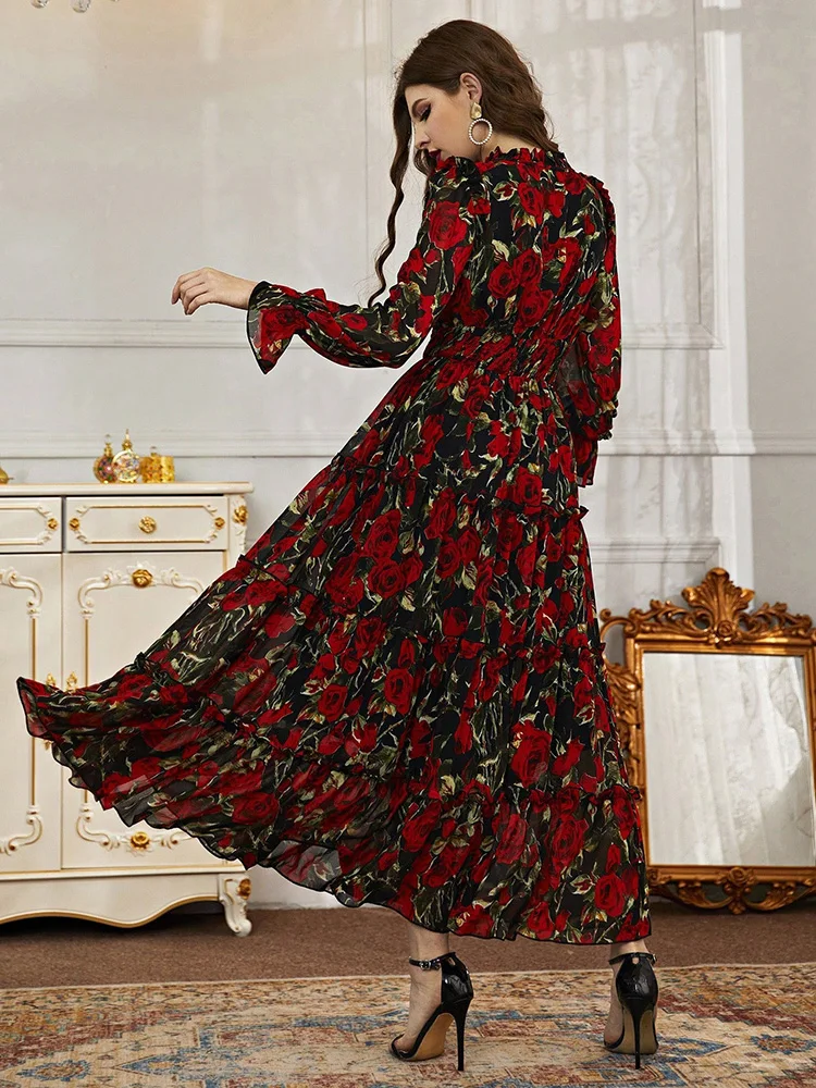 TOLEEN-Robe longue décontractée à fleurs pour femmes, belle robe de soirée élégante, vêtements de vacances, nouvelle mode, été, printemps, 2024