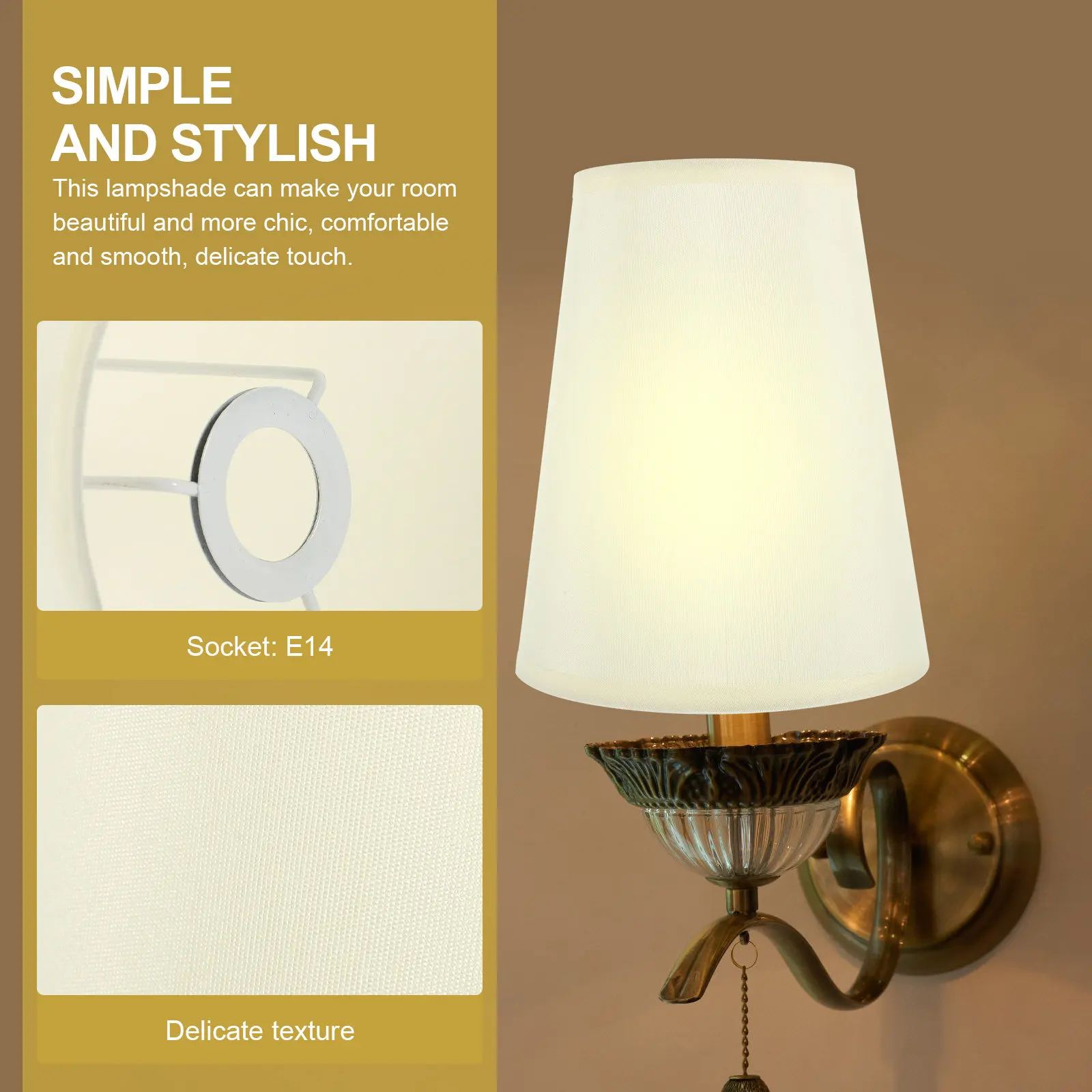 Semi Circular Table Lamp Shade Small Decorative Cover Easy Install for E14 Desk Lamp Bedroom Lighting