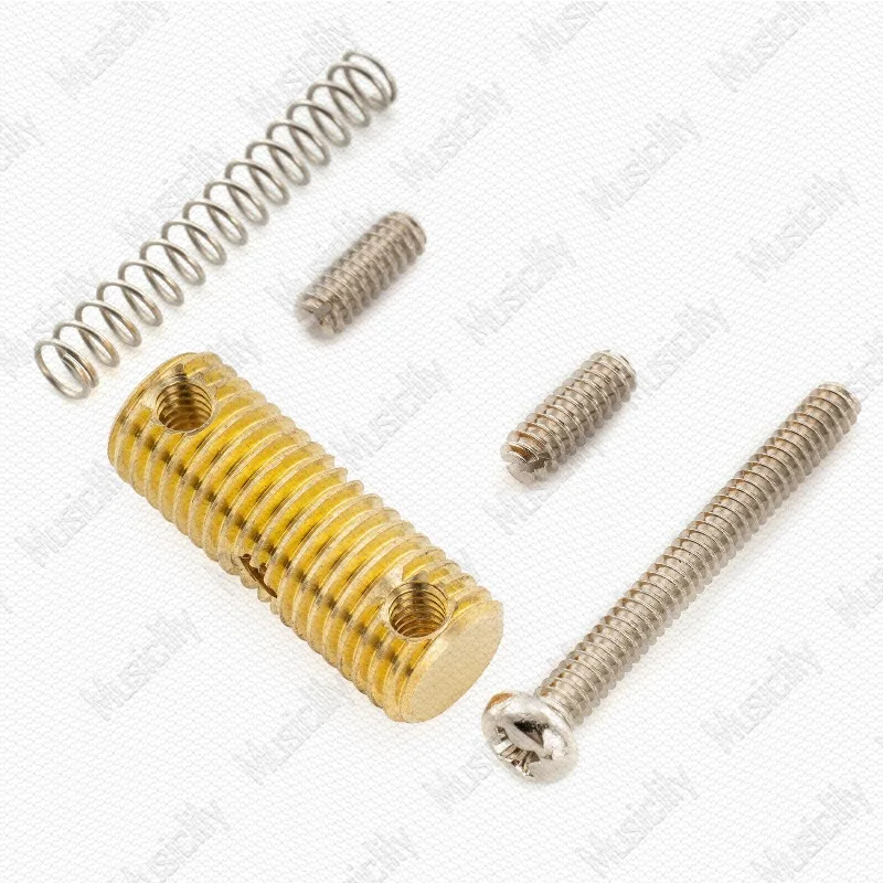 For Electric Guitar TL Bridge Threaded Neck Pickup String Saddle Copper 10.8 Square Head Screws Retro 1960s Style