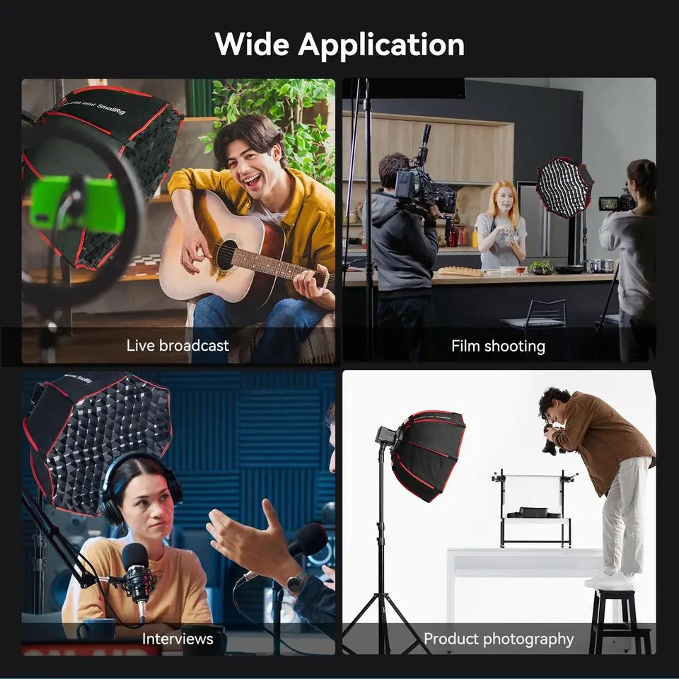 SmallRig RA-D60 Parabolic Softbox, 23.6" Quick Release Softbox with Carrying Bag,Compatible with SmallRig RC 60B COB Video Light