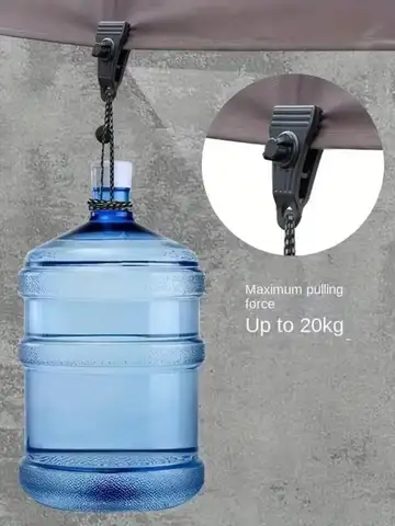 Tent Clips & Carabiner Set, Windproof Reinforced Clamps for Canopy Rainfly Fixing, Outdoor Use