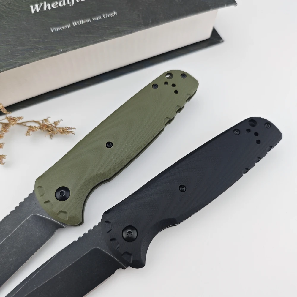 AU TO Knife BM 4300 CLA  Folding Pocket Knife D2 Blade G10 Handle Hunting Knife Camping EDC Tool Tactical Military Knives