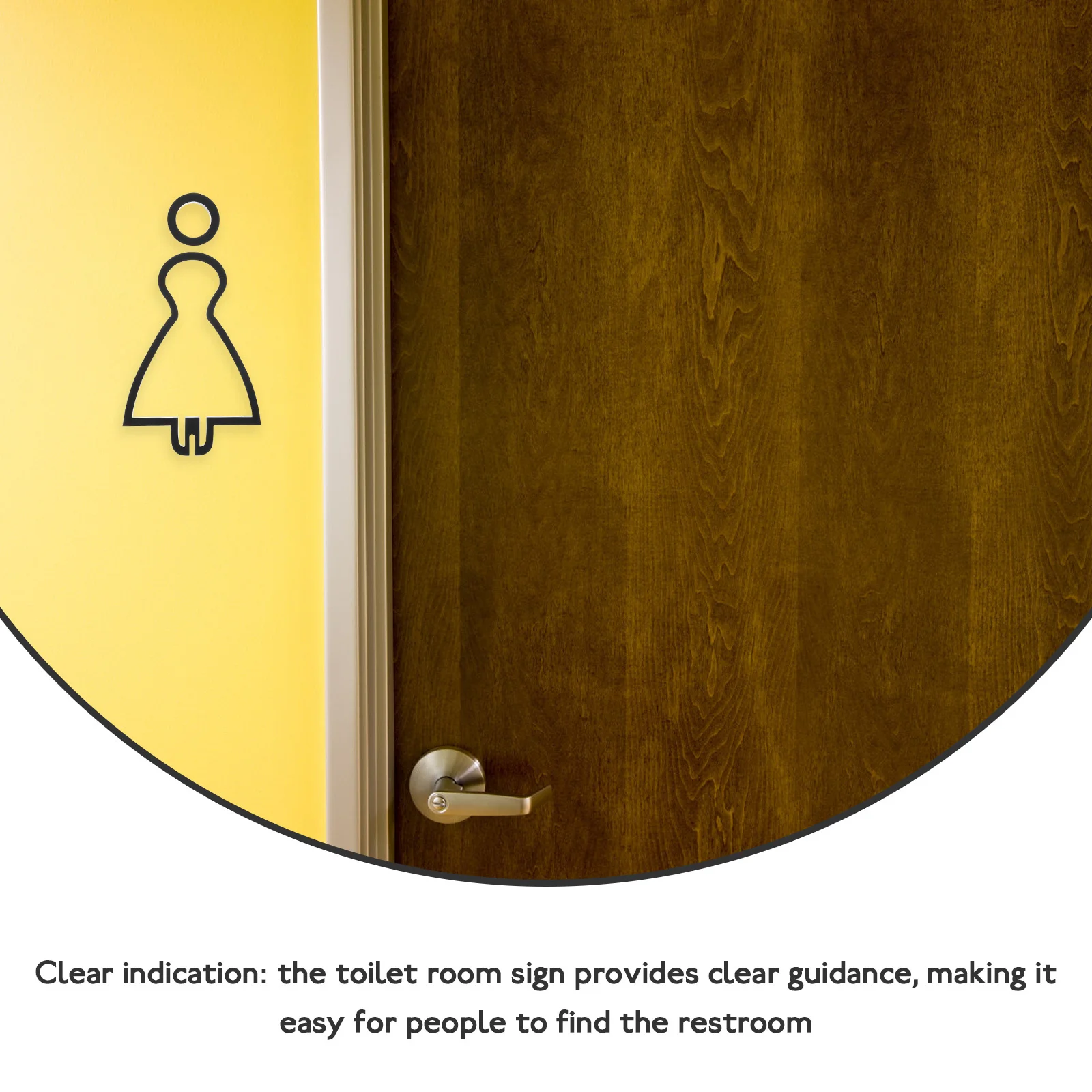 

Bathroom Toilet Sign Acrylic Durable Restroom Identification Marker Easy Install Washroom Door Sign Decorative