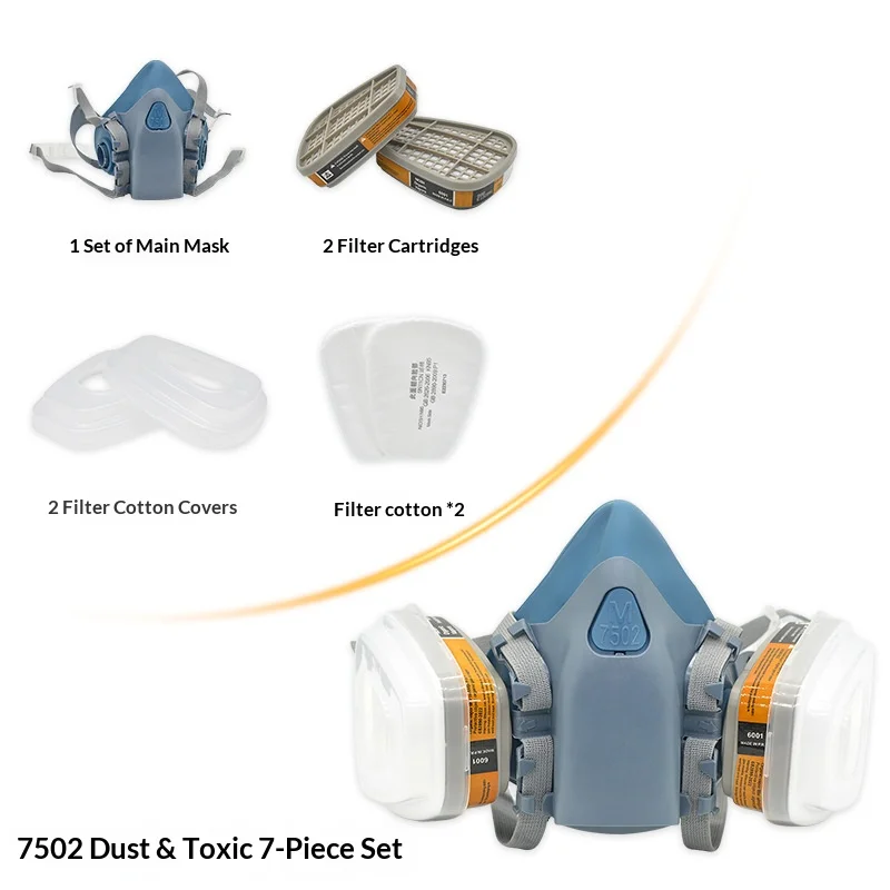 7502 silicone gas mask with filter 2091 2097 for spraying paint chemical polishing dust pesticide gas mask protection industry