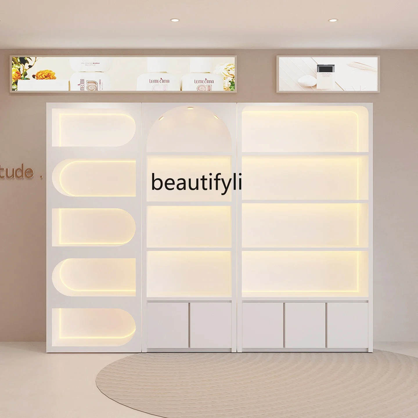 

High-end atmospheric beauty salon skin care product display cabinet, cosmetic rack manicure display cabinet a50