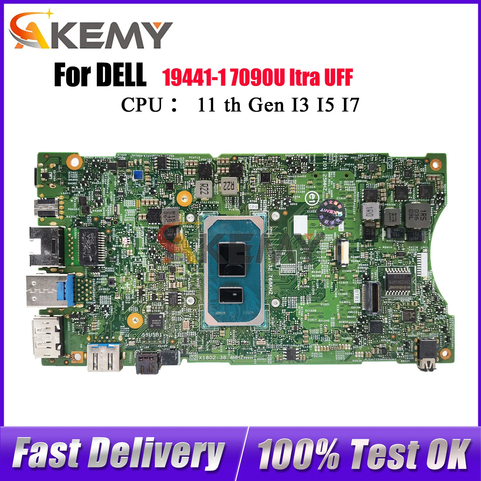 For Dell OptiPlex 7090 Ultra UFF with i3 i5 i7 CPU Motherboard 19441-1 CN-00RG7D 03XYT6 0JDG23 100% Fully Tested