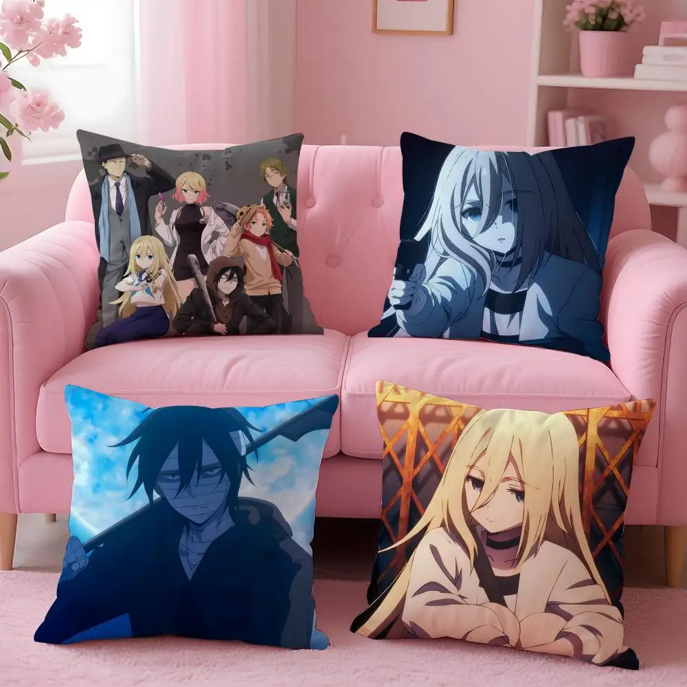 Anime A-Angels of Death Cushion Cover Breathable Linen Pillowcase Summer Odorless Eco-Friendly Invisible Zipper Washable