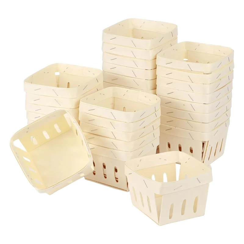 

ABWP-Маленькая деревянная корзина для ягод, мини-квадратная вентилируемая корзина, контейнеры для хранения оптом