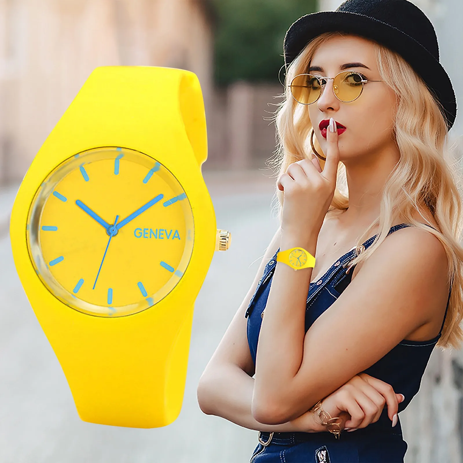 Women'S Candy Color Quartz Decorative Watch Clock Silicone Strap Watch Fashion Ladies Casual Fresh High-End Waterproof Luminous