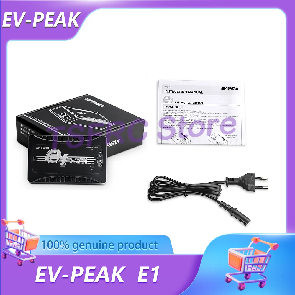 เครื่องชาร์จแบตเตอรี่อัจฉริยะ EV-PEAK E1 12W/1A สำหรับ RC, FPV, หุ่นยนต์, รถยนต์, UAV, เฮลิคอปเตอร์, เครื่องบินขนาดใหญ่
