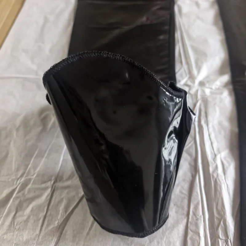 M - 4XL Plus Size Wetlook PVC-Leder Overknee-Strümpfe Damen Sexy Glänzende Ölfarbene Fußlose Strümpfe für Pole Dance Clubwear – Detail 5