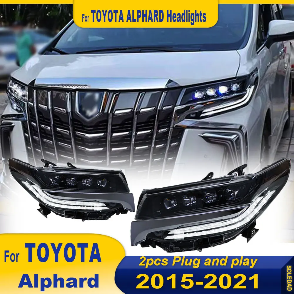 

Новая полностью светодиодная фара для Toyota Alphard 4 LED 2015-2021, обновленная модифицированная топливная фара, указатели поворота, дневные ходовые огни