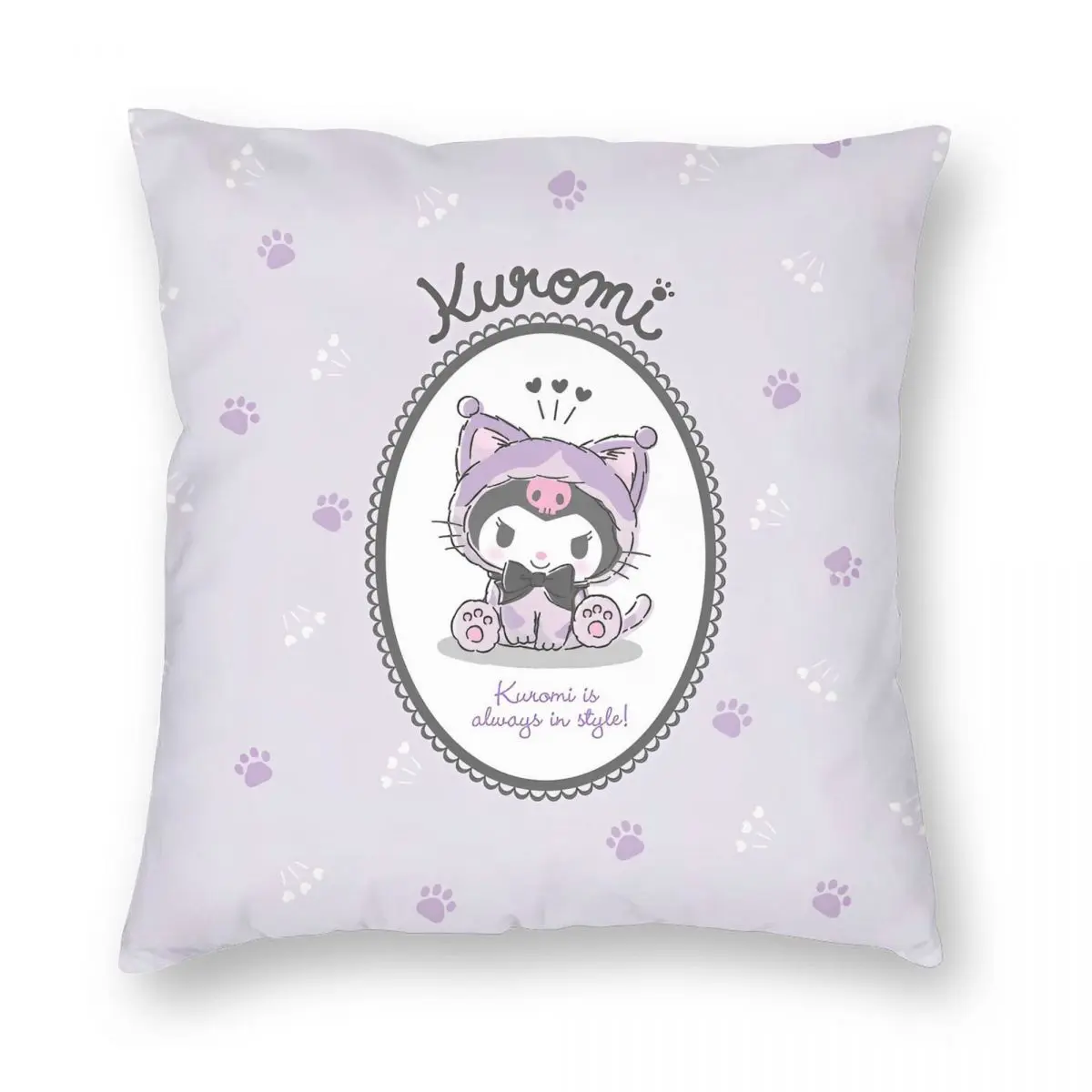 Sanrio Kuromi Cute Cartoon Pillowcase Soft Polyester Cushion Cover Decoration Pillow Case Cover Seat Zipper 40X40cm