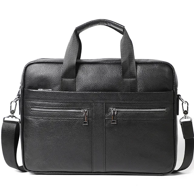 

2023 New Luxury Cow Genuine Leather Business Men's Briefcase Male Briefcase Shoulder Bag Men Messenger Laptop Computer Bag