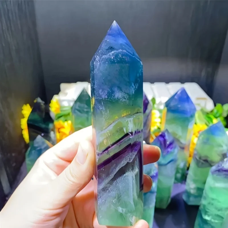 1pc Green Fluorite Tower Crystal , DIY Jewelry Accessory, Home Decoration, Ideal Gift for Family and Friends