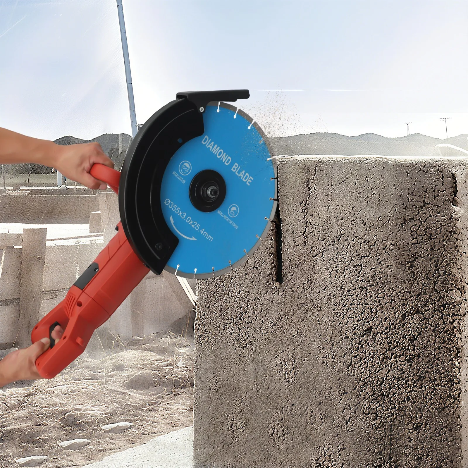 

Дисковая пила для резки бетона 3000 Вт, для влажной и сухой резки, для кирпича и каменной кладки, с двигателем из чистой меди, 3800 об/мин