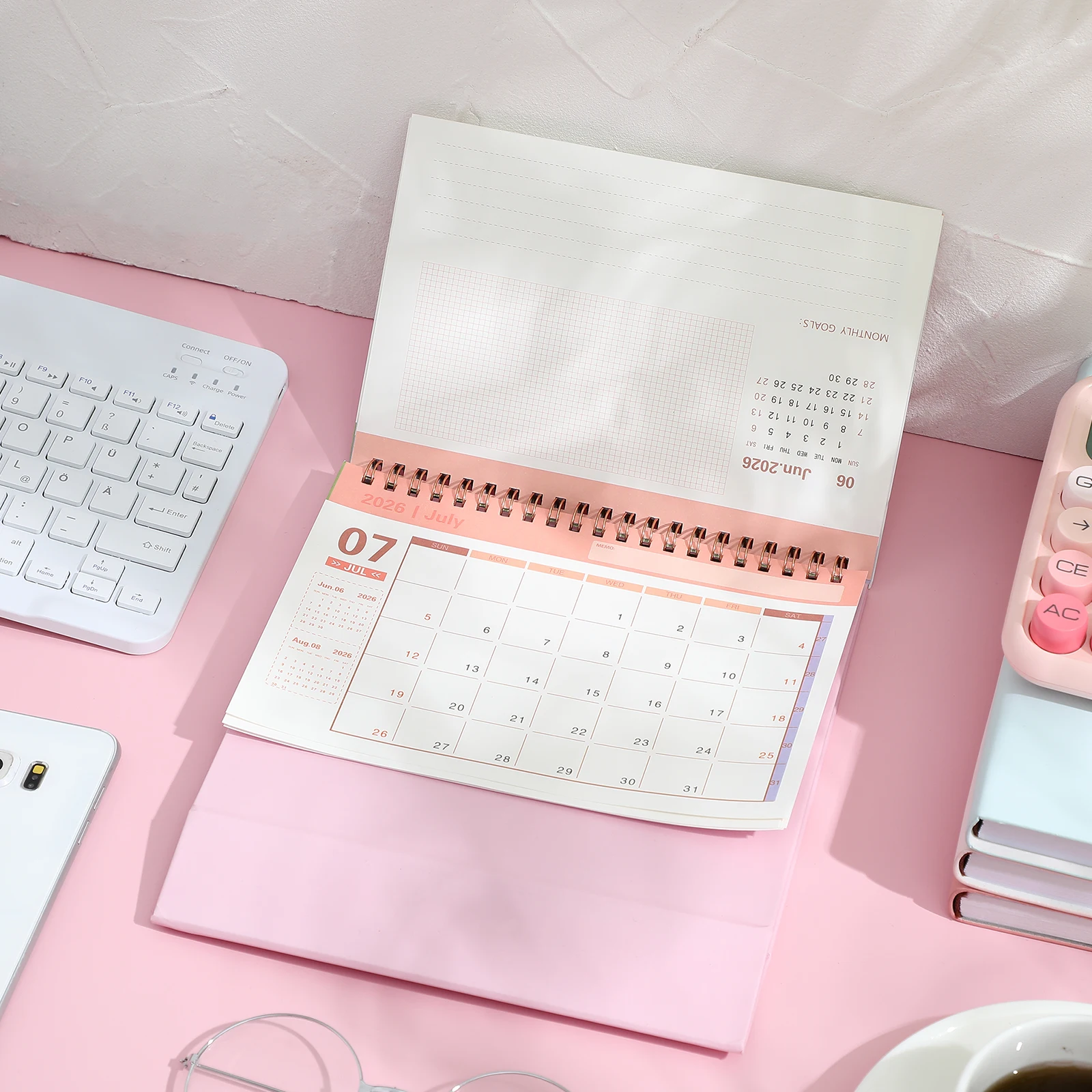 

2026 Desk Calendar Flip Daily Decorative Month Turn The Page Desktop Paper Standing Travel Small Mini Planner